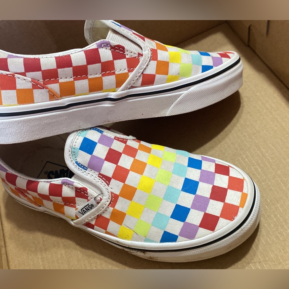 White girls vans rainbow